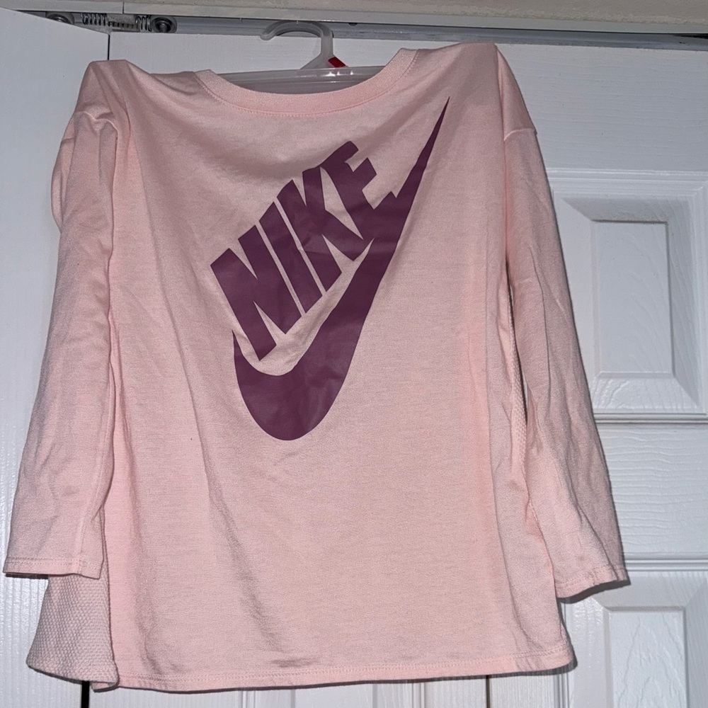 Nike Light Pink Top with Purple Logo